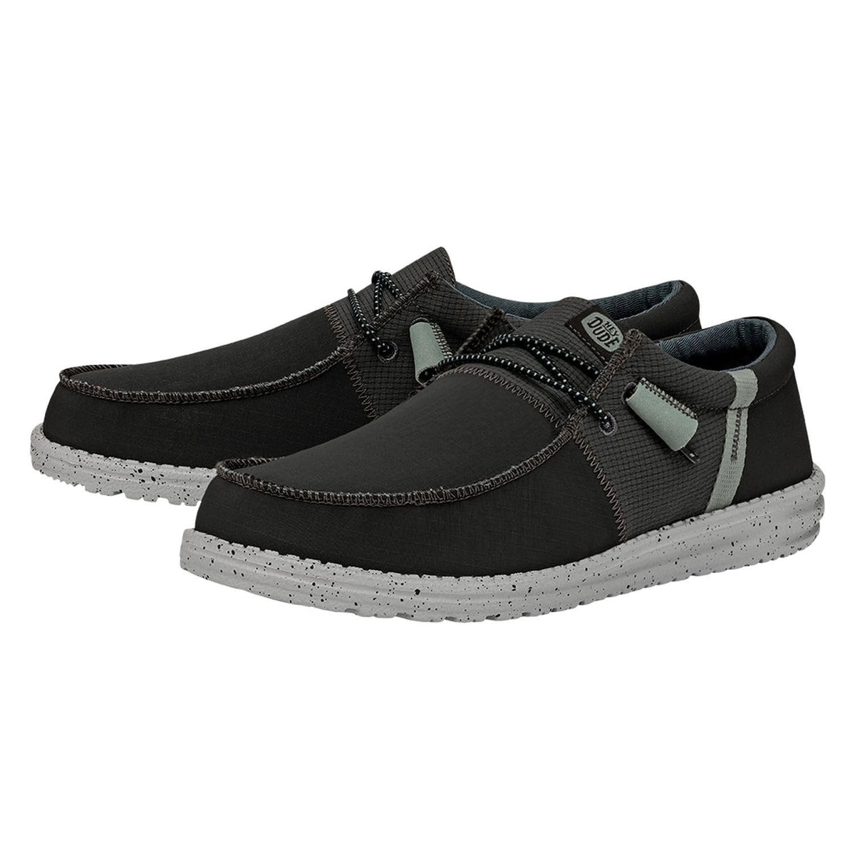 Hey Dude Wally Tri Nylon Trailhead Charcoal Size 10 Mens Shoes Men's Slip-on Loafers Comfortable & Light-Weight