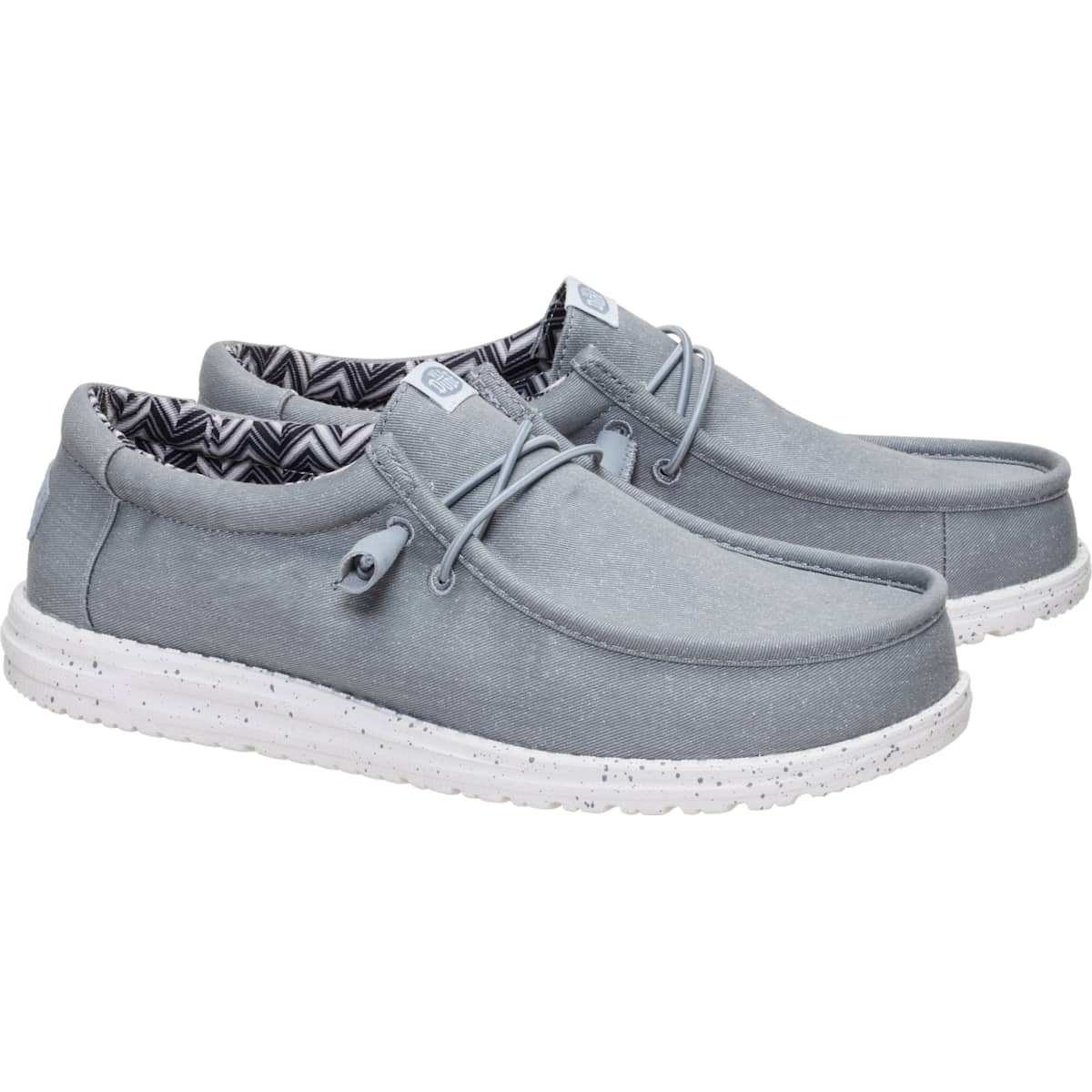 HEYDUDE Men Wally Stretch Canvas, Black/White, 9