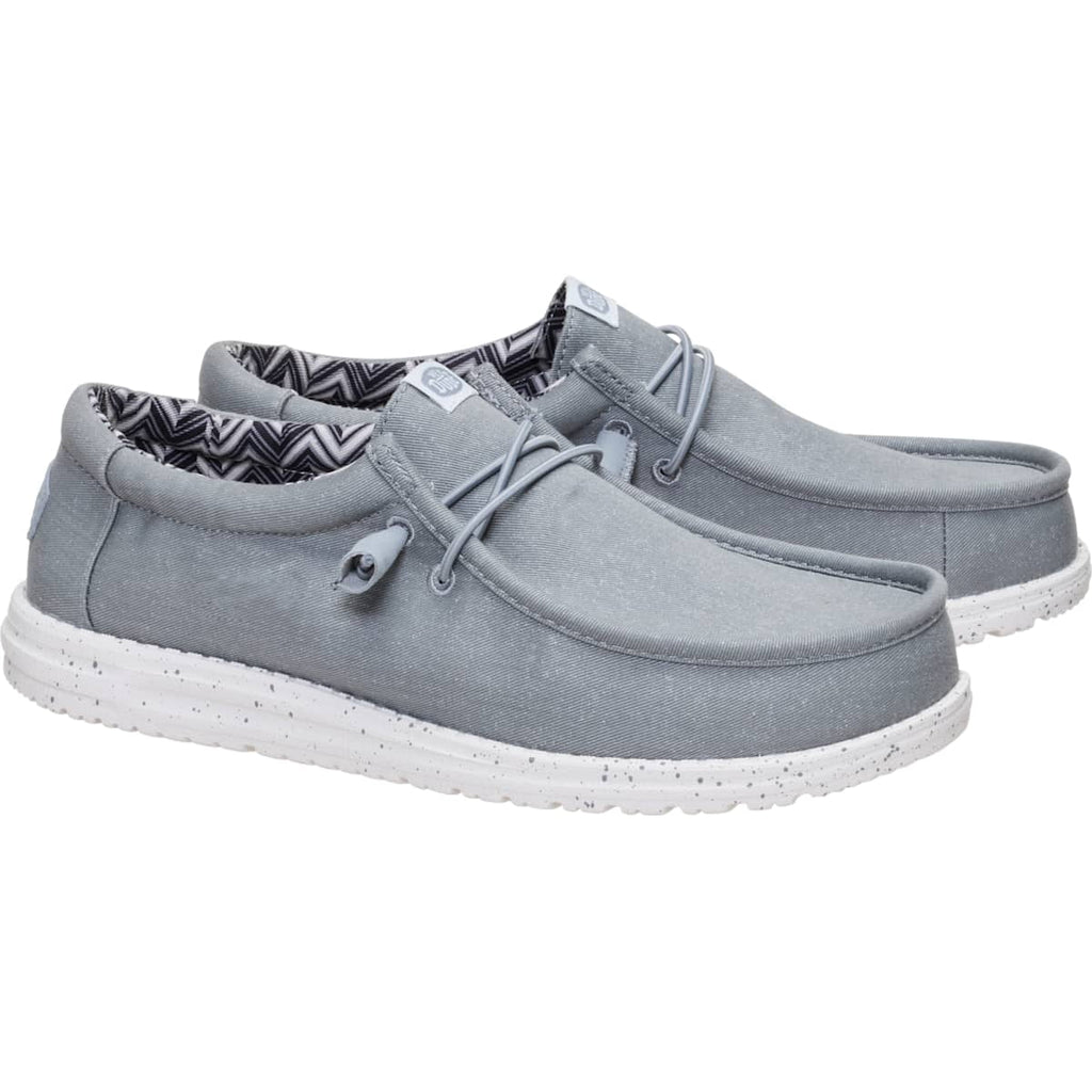HEYDUDE Men Wally Stretch Canvas, Light Grey, 8