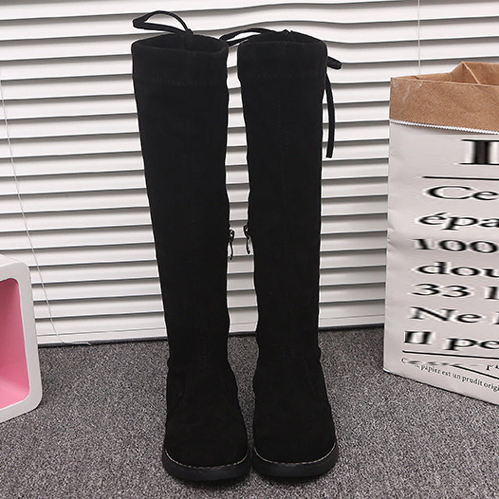 Odeerbi Toddler Girls High Cut Dr Martens Princess Boots Fall Winter New Children's High Boots Princess Over Knee Long Boots Cotton Boots Black 3-4 Years