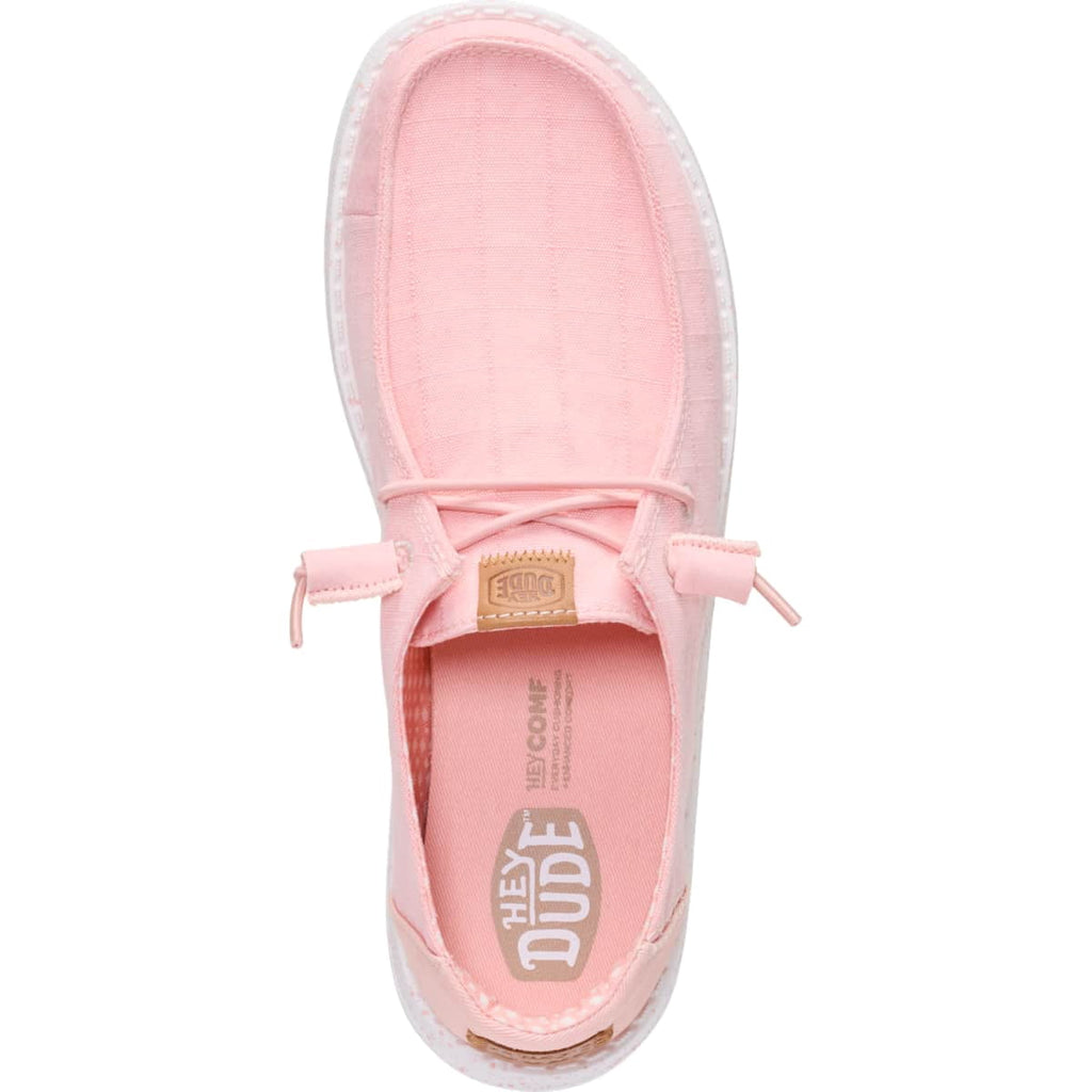 HEYDUDE Women Wendy Chambray Grid, Pale Pink, 11