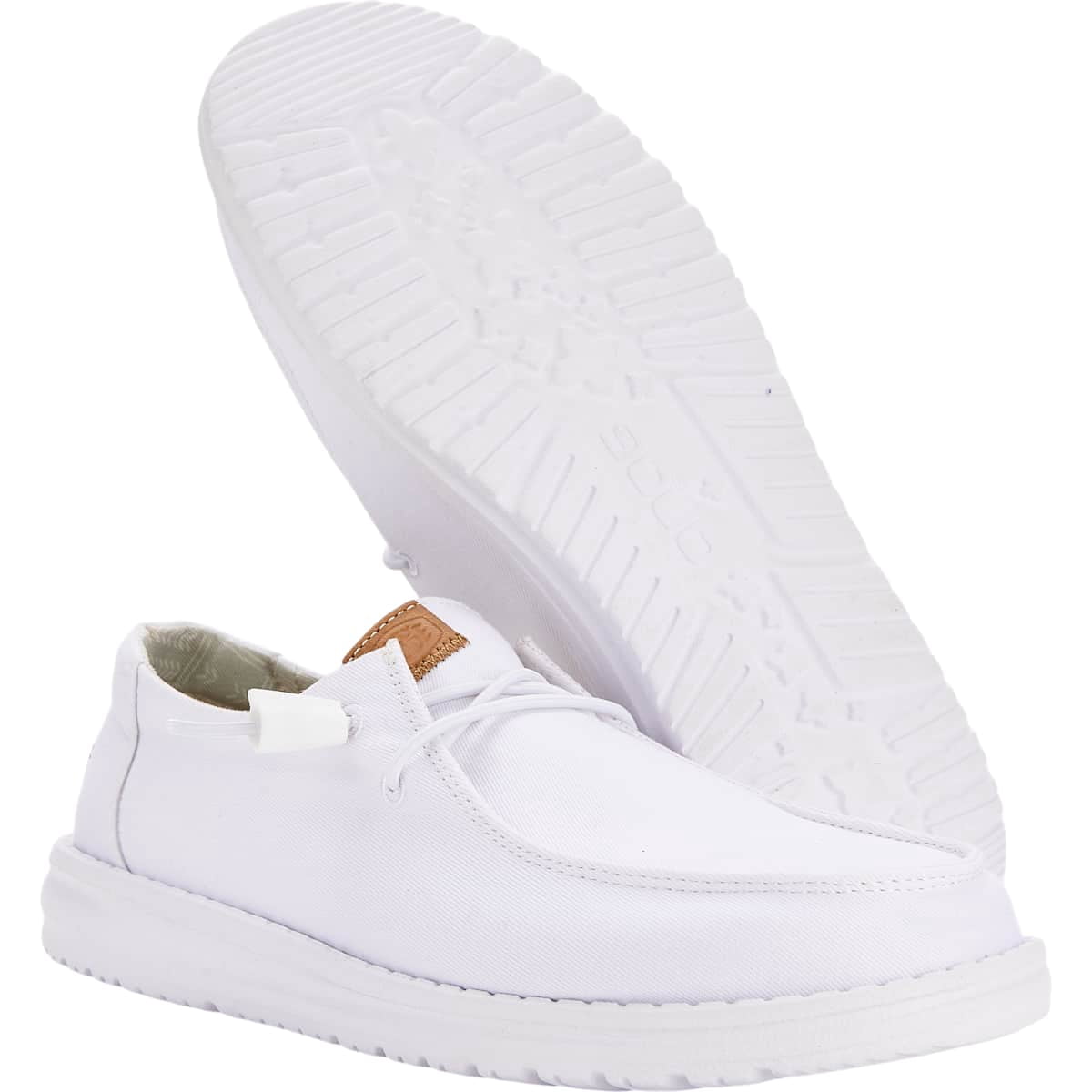 HEYDUDE Women Wendy Stretch Canvas, White, 12