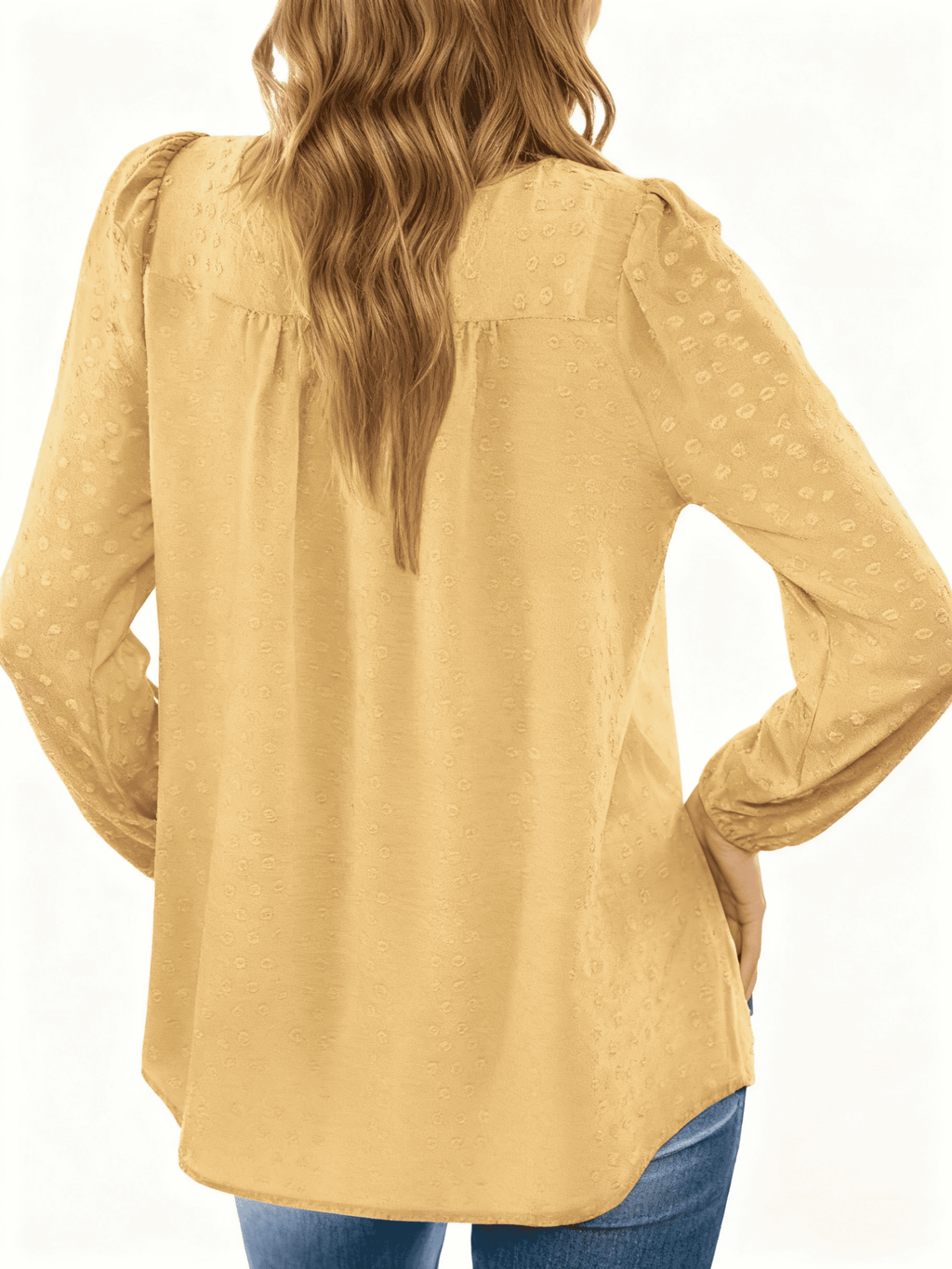 UVN Fall Shirts for Women Long Sleeve Blouses Ladies Crewneck Lace Crochet Tops Dressy Chiffon Blouses