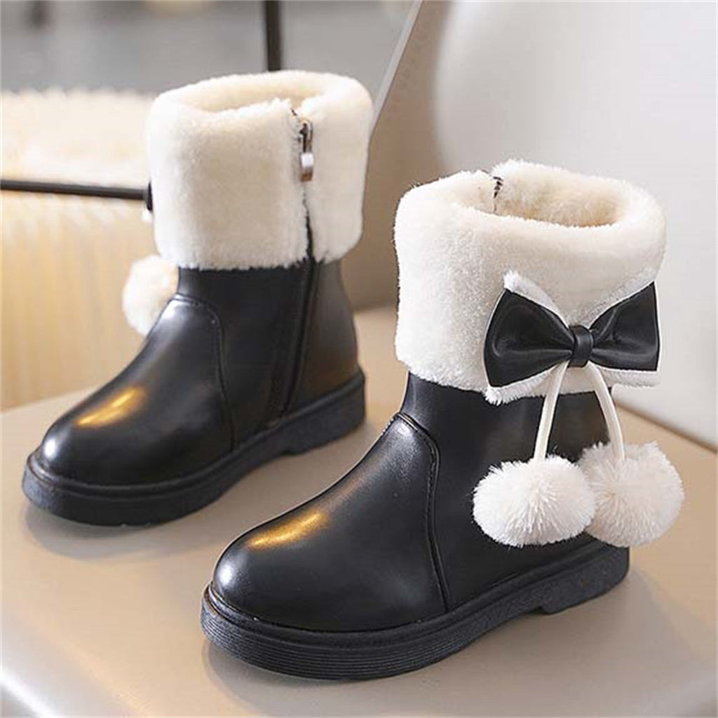 BXJX Girls Ankle Boots, Fleece Lined Warm Side Zipper Soft Sole Winter Shoots Khaki Size 11 Little Kids