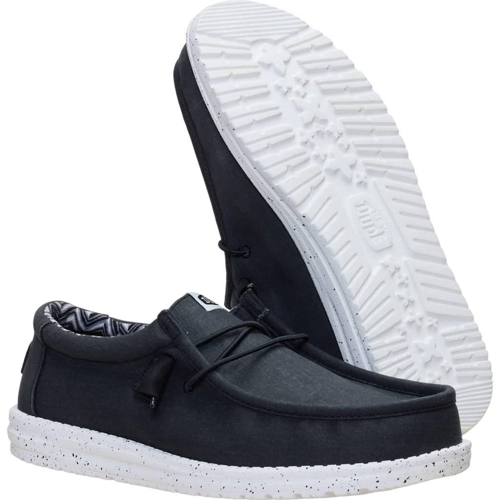 HEYDUDE Men Wally Stretch Canvas Wide, White, 11