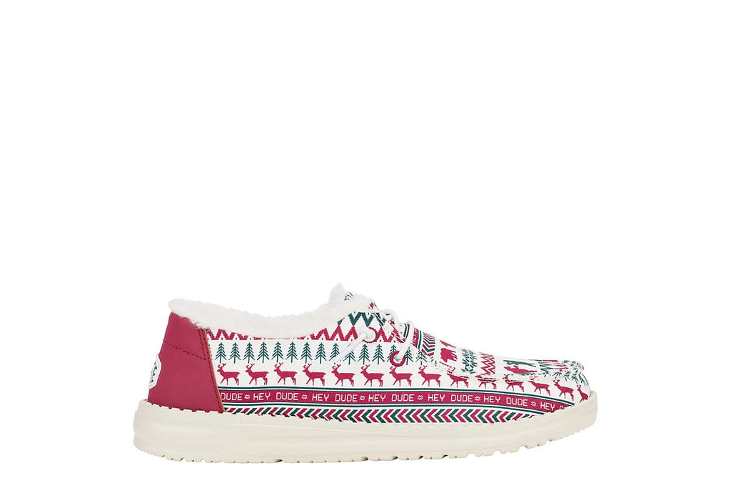 Hey Dude Wendy Holiday Cheers White / Red 43009-119 Women's Size 9