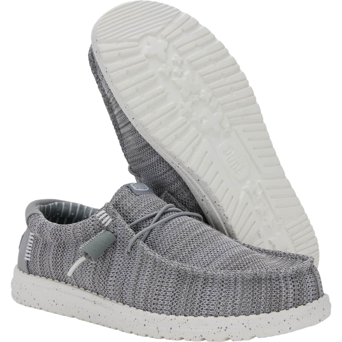 HEYDUDE Men Wally Stretch Sox Wide, Gray, 10