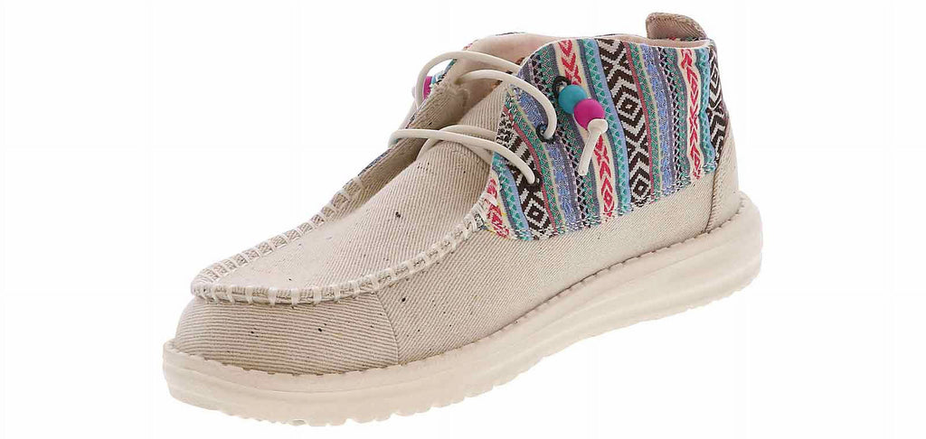 Heydude Wendy Mid Boho Mix Casual Shoe | 40751-1MX White