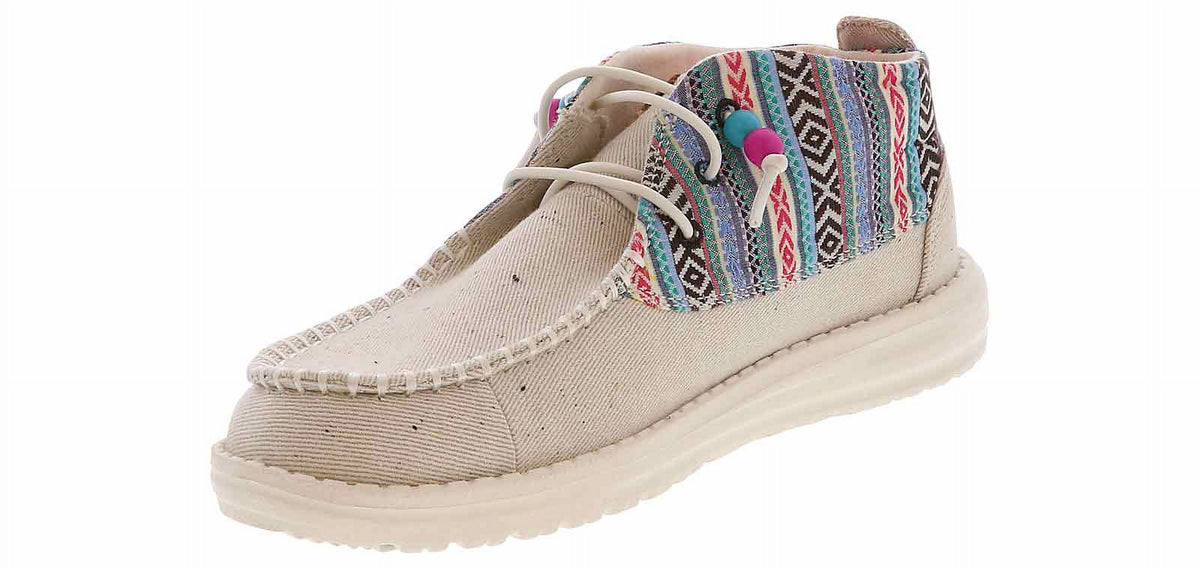Heydude Wendy Mid Boho Mix Casual Shoe | 40751-1MX White