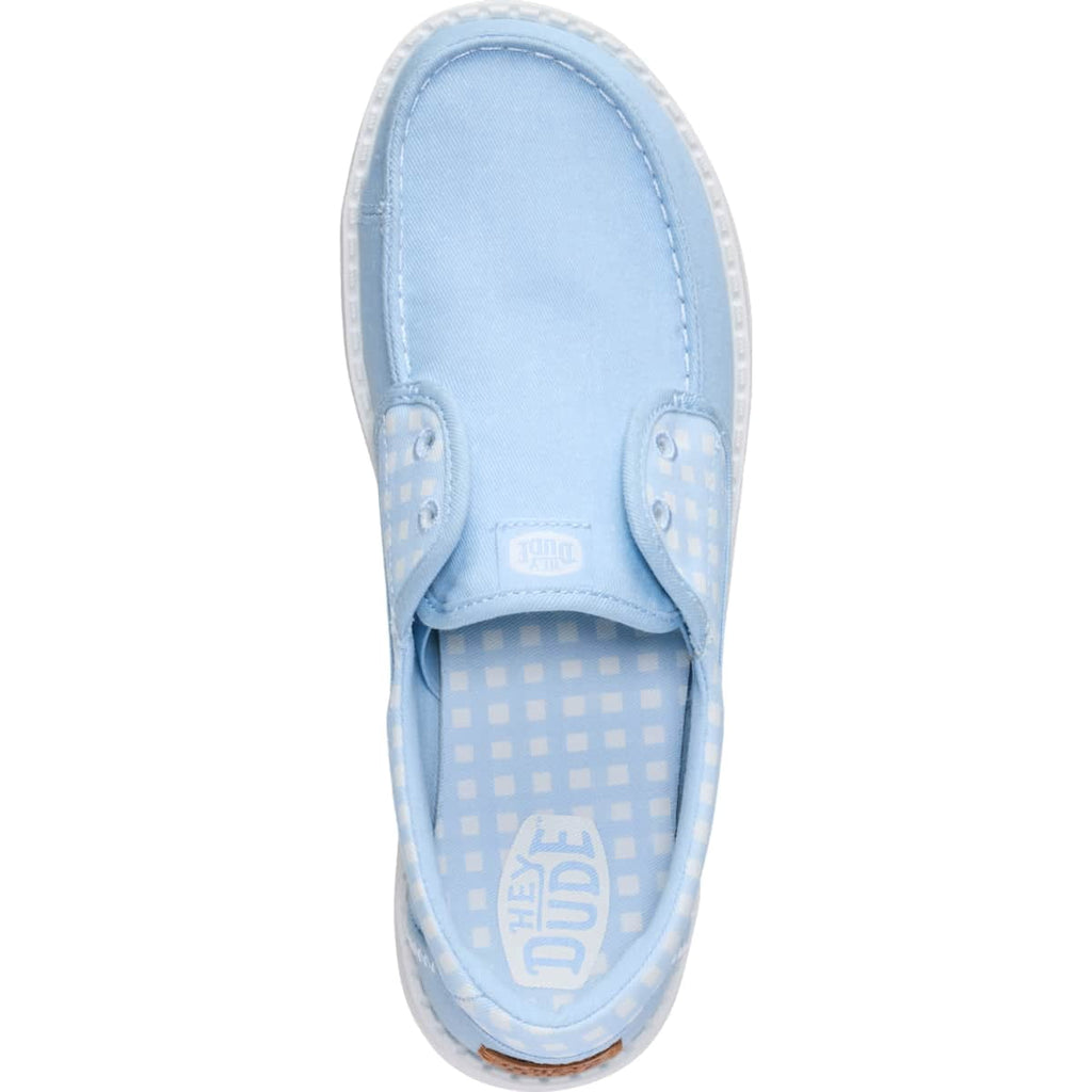 HEYDUDE Women Wendy Cru Gingham, Skyway Blue/Multi, 9