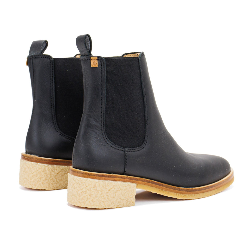 El Naturalista Women's Irati Block Heel Ankle Boot, Wax Nappa \ Black,6 M US