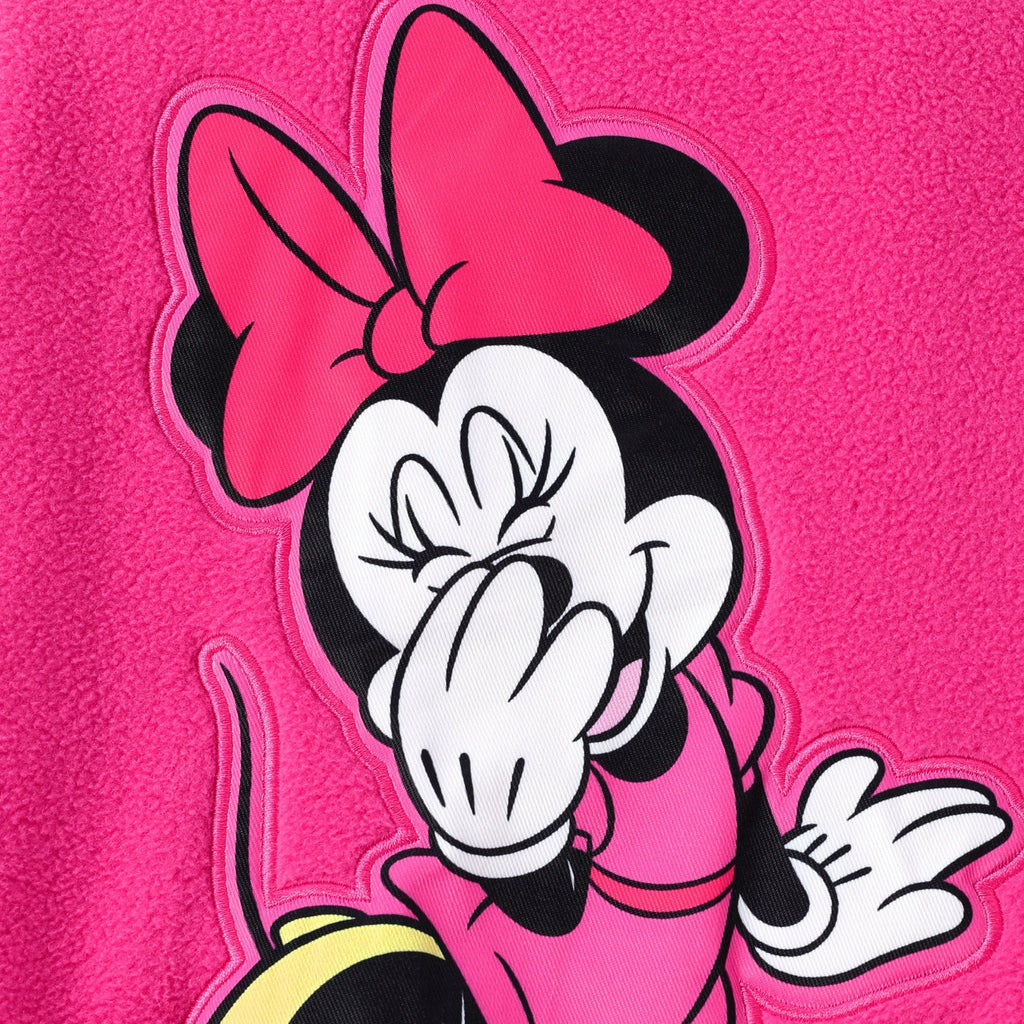 Disney Girls Bomber Jacket Minnie Mouse Colorblock Varsity Lightweight Sweatshirts Gift Fall Spring Sizes 3-10
