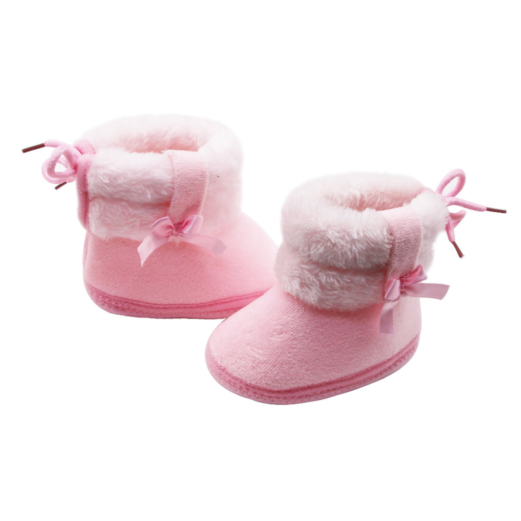 Infant Unisex Warm Boots Baby Winter Ankle Non-Slip Rubber Texture Sole Toddler Winter Snow Crib Shoes