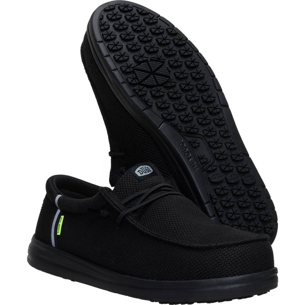 HEYDUDE Men Wally Work Comp Toe, Black, 15