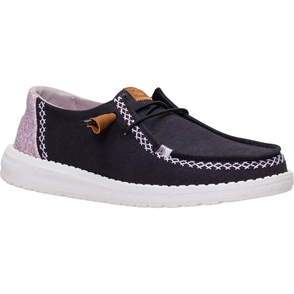 HEYDUDE Women Wendy Boho Butterfly, Black/Purple, 9