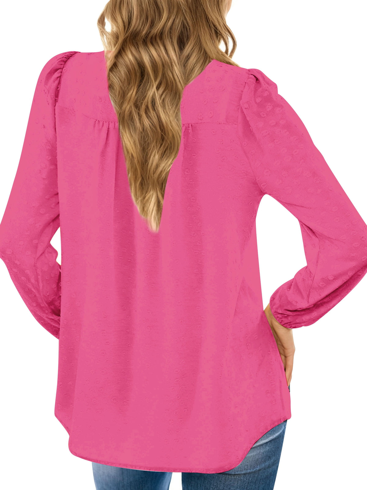 UVN Fall Shirts for Women Long Sleeve Blouses Ladies Crewneck Lace Crochet Tops Dressy Chiffon Blouses
