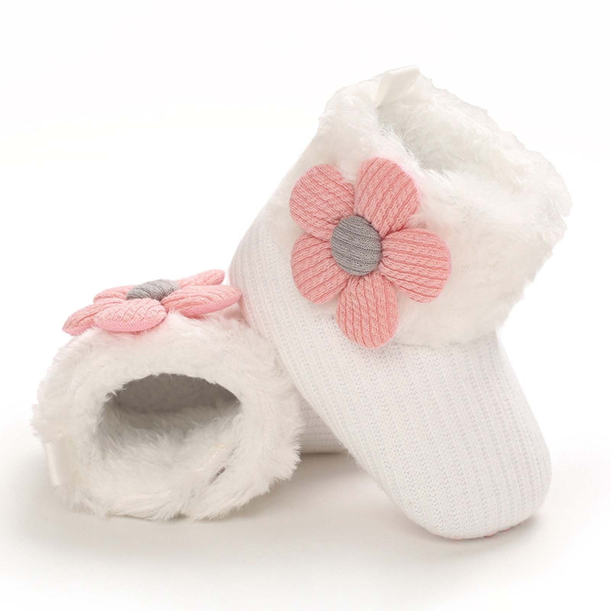 Baby Cotton Booties Newborn Warm Cozy Winter Boots Sock Shoes Infant Crib Bootie with Non Skid Bottom 0-18Month
