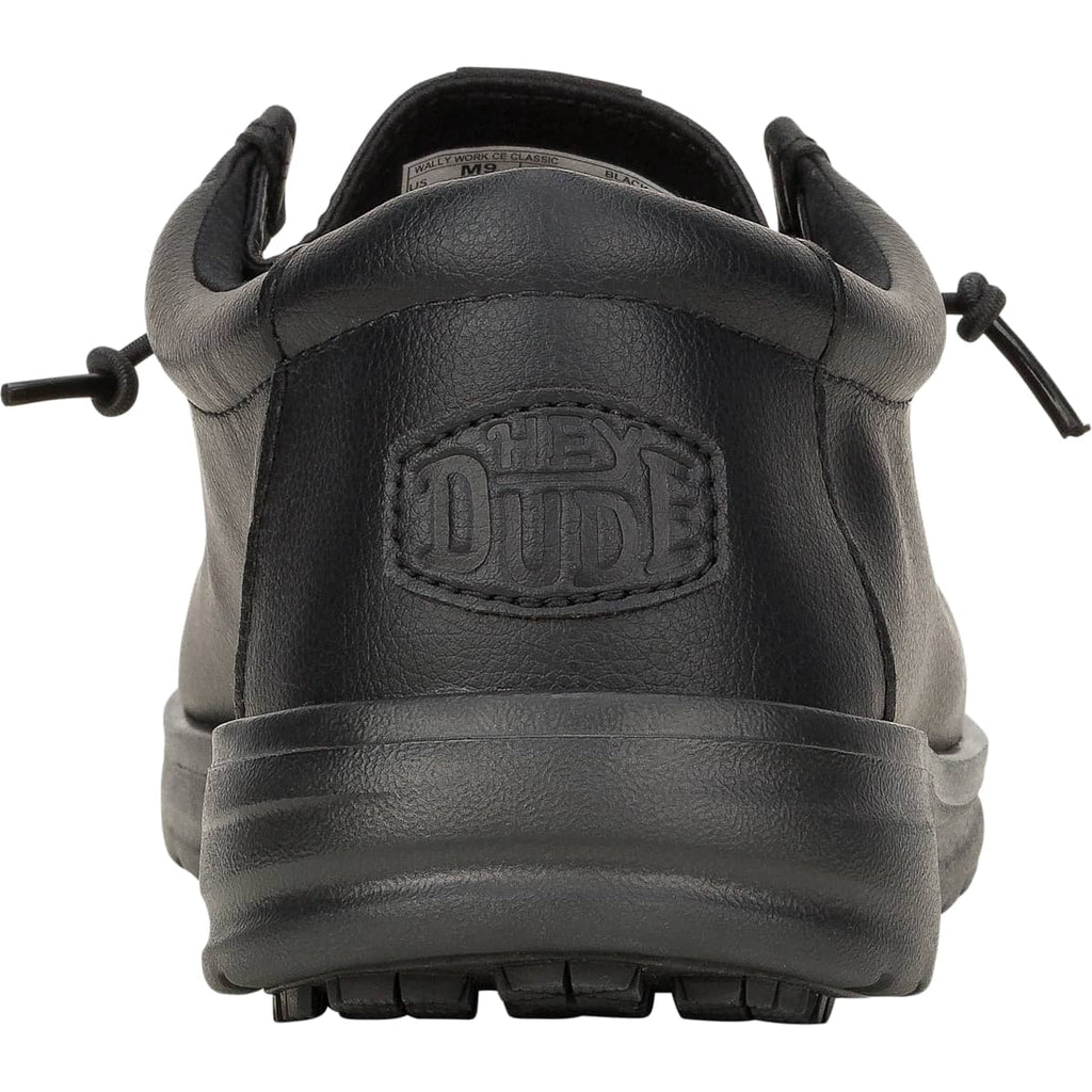 HEYDUDE Men Wally Work CE Slip Resistant Wide, Wide Black Mesh, 10