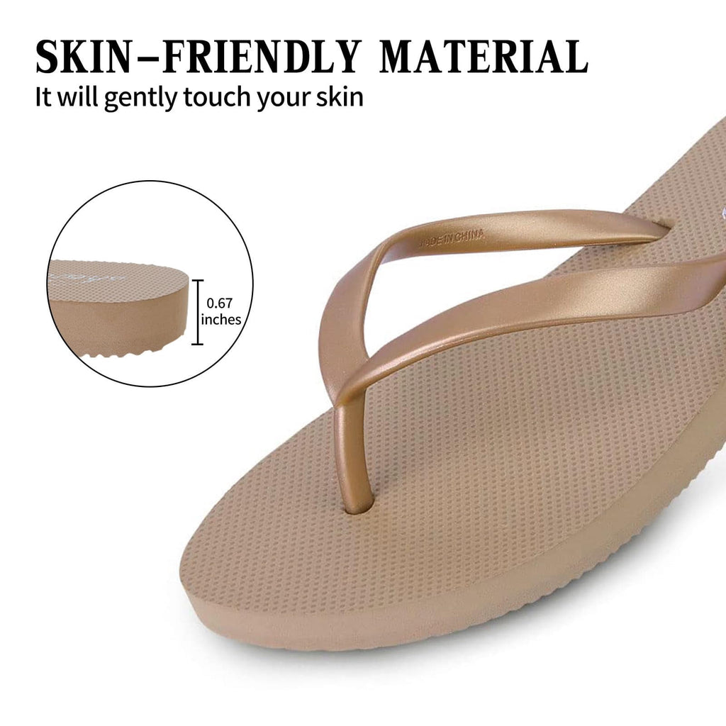 Comwarm Women's Flip Flops Summer Beach Sandals Soft Foam Women's Sandals, Black