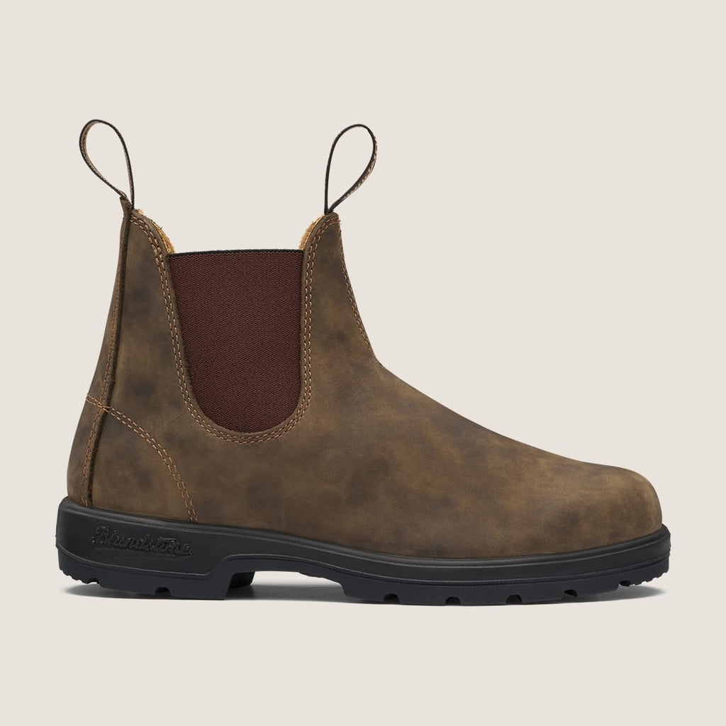 Blundstone 585 Chelsea Boots Rustic Brown Premium Leather Unisex Comfortable