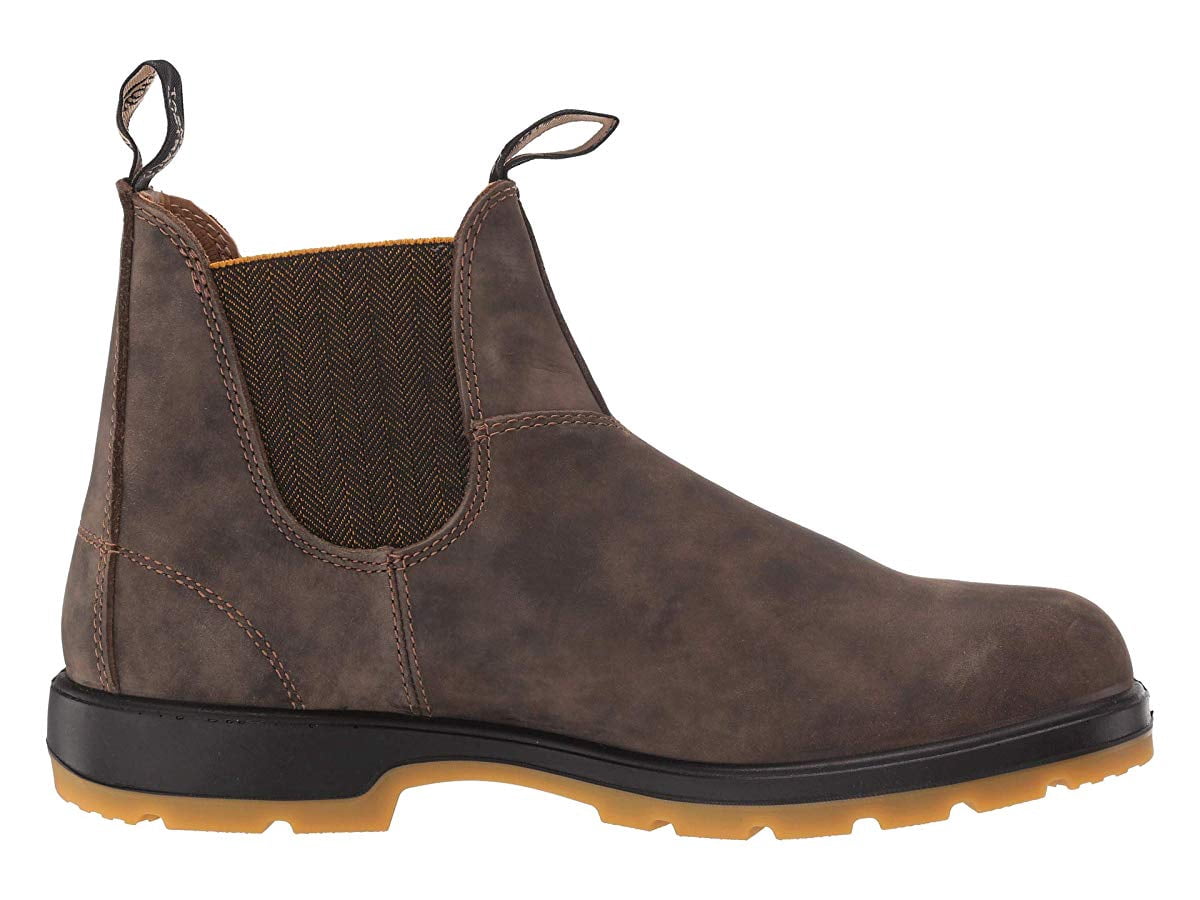 Blundstone 1944 Unisex Classic Series Chelsea Boot for Men and Women with Shock Absorption and Premium Water Resistant Leather, Rustic Brown/Mustard Black, 10.5 US Men / 12.5 US Women / 9.5 AU