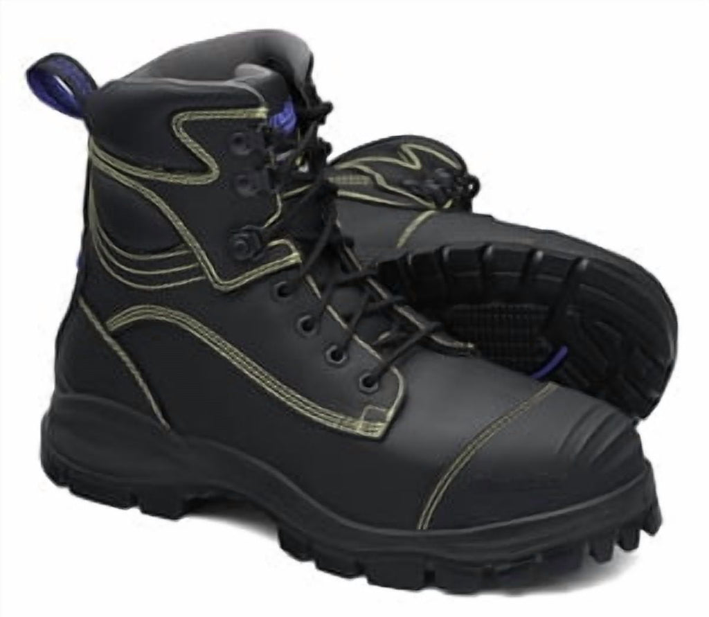 Blundstone Steel Toe Lace Up, Water & Puncture Resistant, Black, US size 10.5