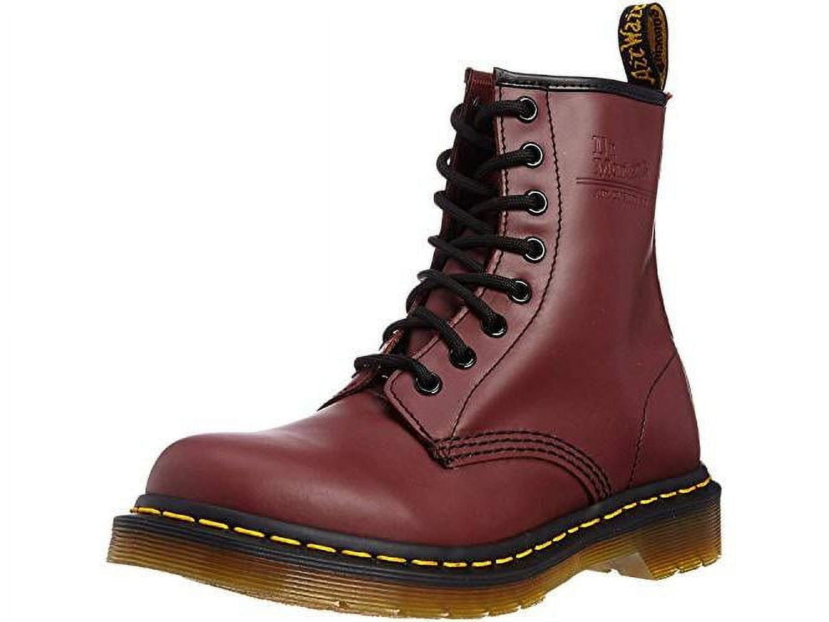 Dr. Martens Unisex 1460Z DMC 8 Lace Up Cherry Red Smooth Leather Boots Shoes Doc