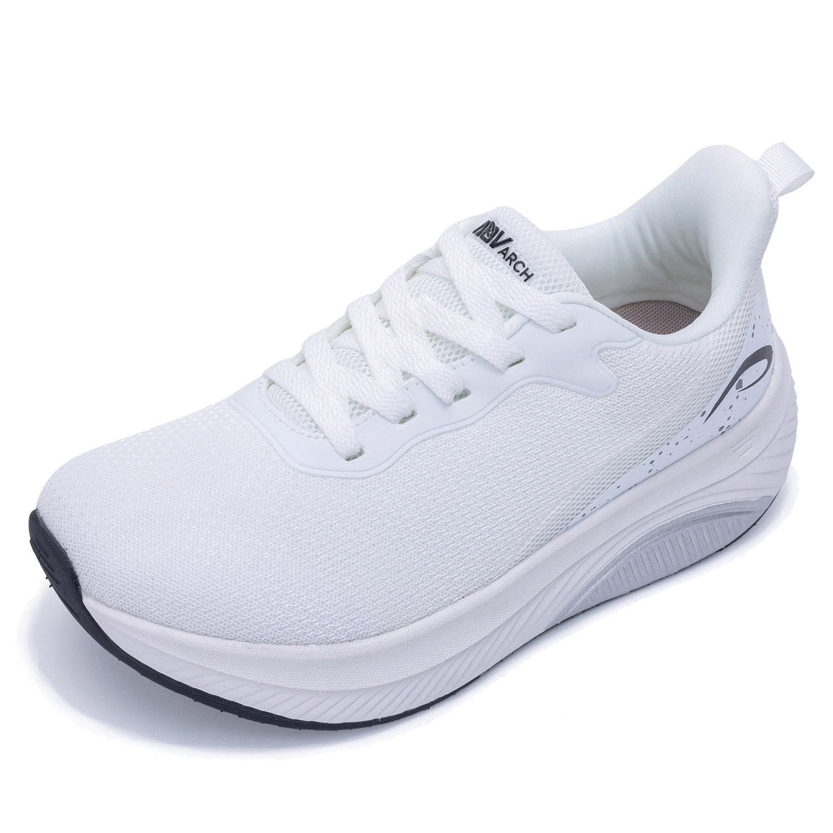 FefiYo Plantar Fasciitis Walking Sneakers, Wide Toe Box with Arch and Orthotic Support Grey US 10