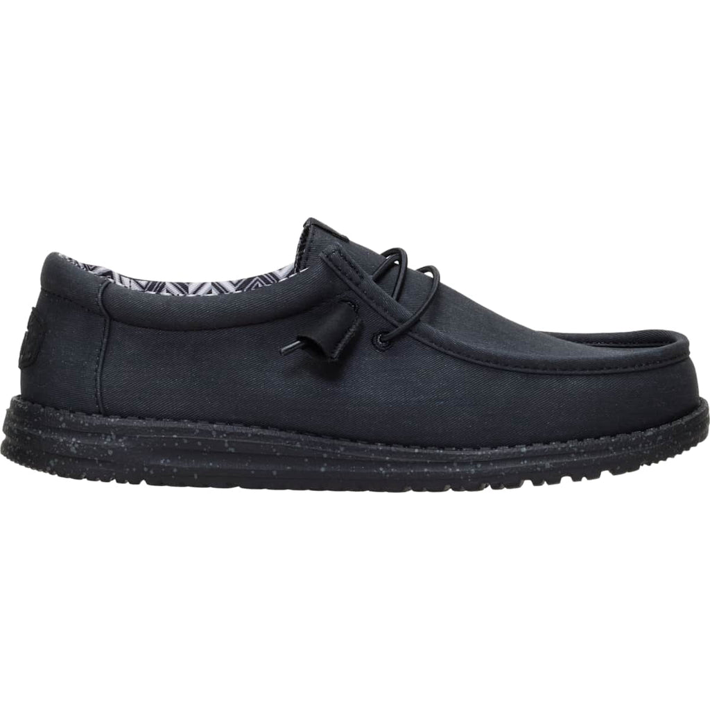 HEYDUDE Men Wally Stretch Canvas, Black, 11