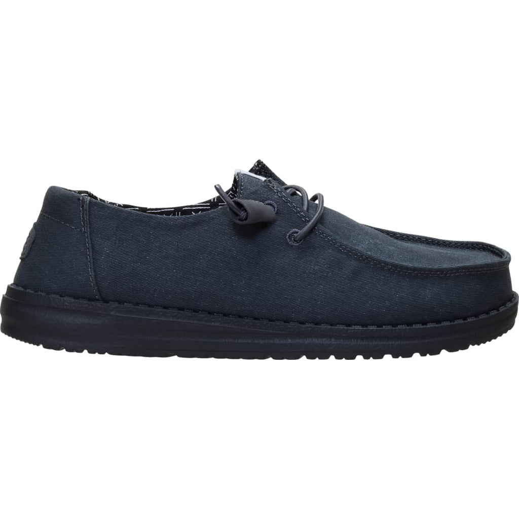 HEYDUDE Women Wendy Stretch Canvas Wide, Black, 8