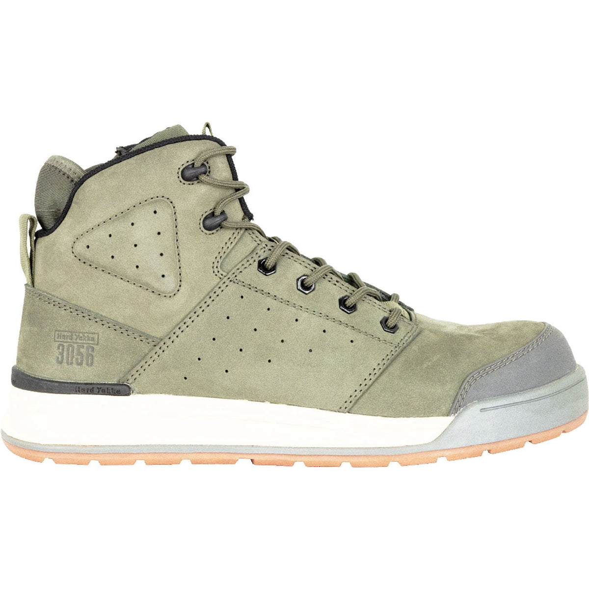 Hard Yakka 3056 INT Men's Composite Toe Static-Dissipative Puncture-Resisting Side Zip Work Hiker, Olive, Size 7(W)