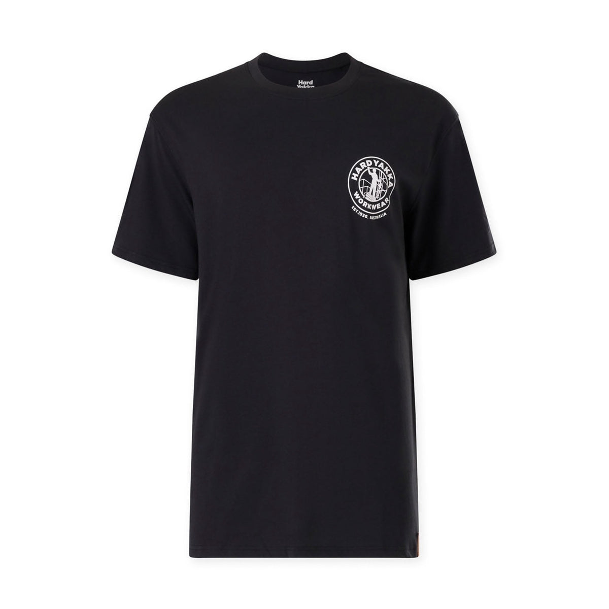 Hard Yakka Heritage Icon Men's Regular Fit Short Sleeve T-Shirt, Black, Size XL(BLK)