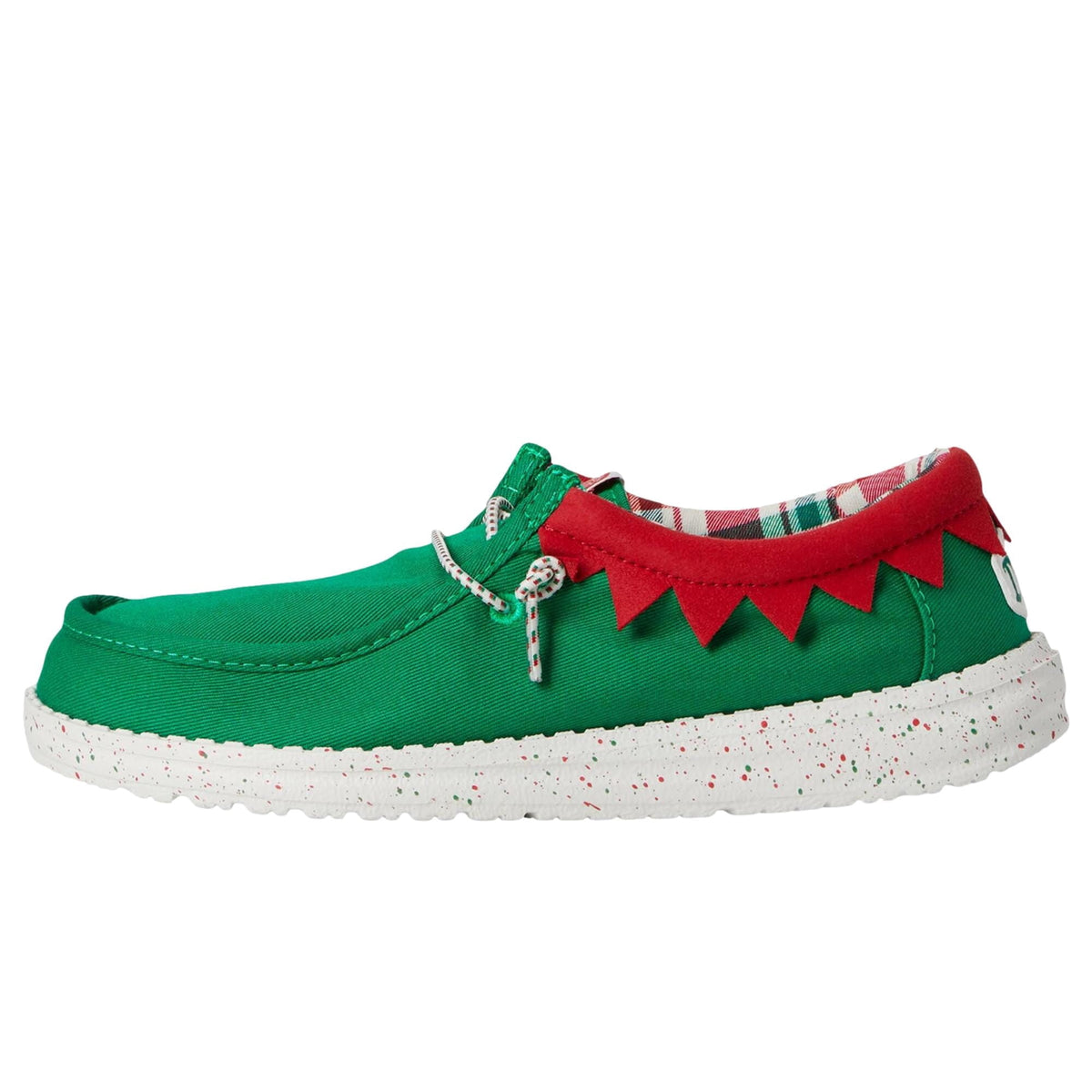 Hey Dude Wally Holiday Elf Green / Red 42146-3XX Pre-School Size 2