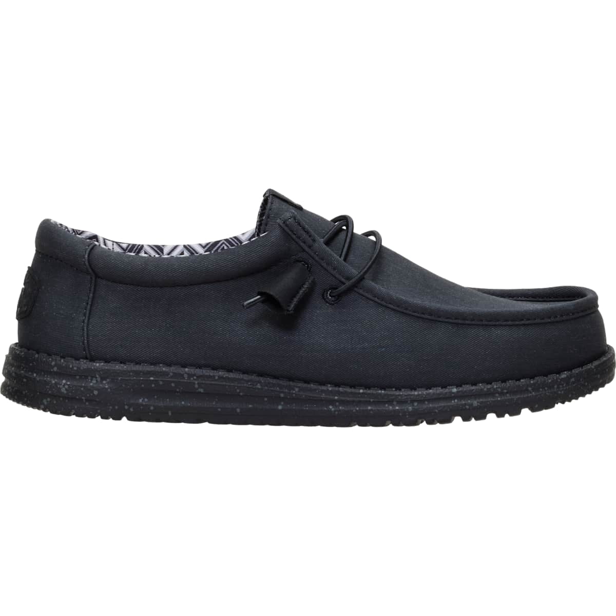 HEYDUDE Men Wally Stretch Canvas, Black/White, 9