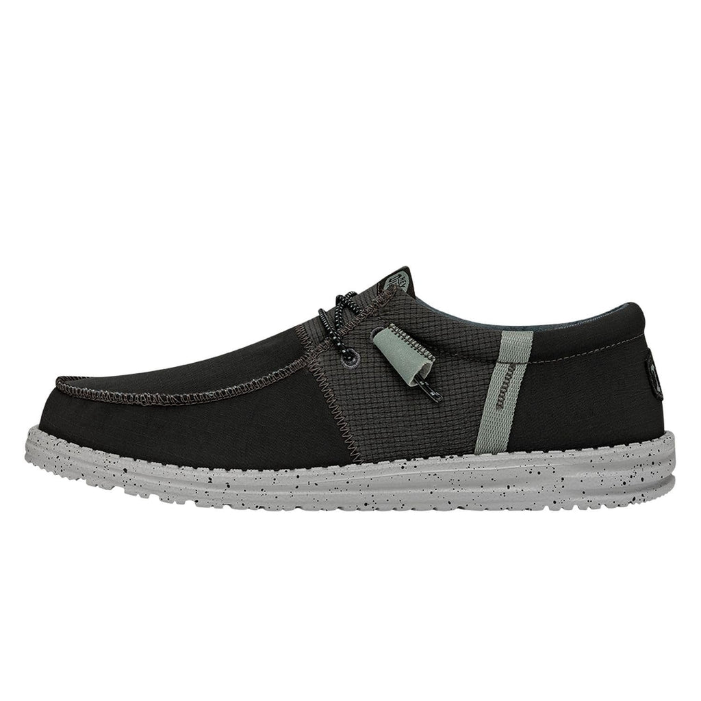 Hey Dude Wally Tri Nylon Trailhead Charcoal Size 10 Mens Shoes Men's Slip-on Loafers Comfortable & Light-Weight