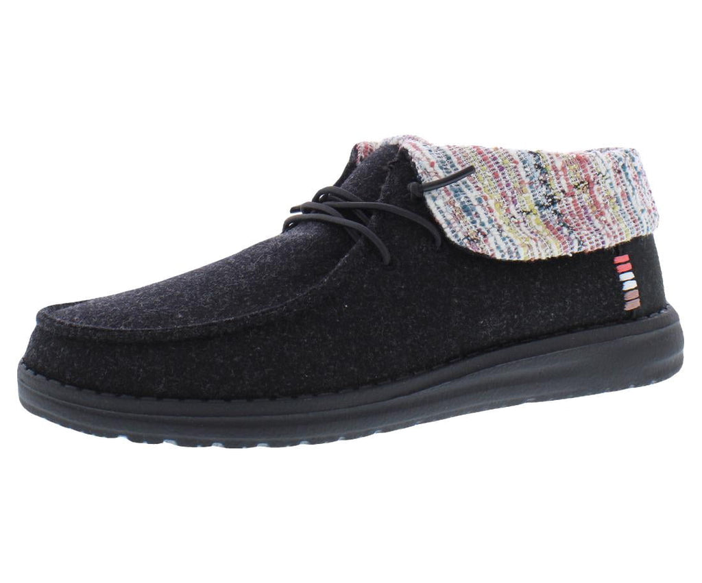 Hey Dude Wendy Fold Youth Felted Cozy Black Size 5 Girl's Loafers Girl's Slip On Shoes Comfortable & Light Weight