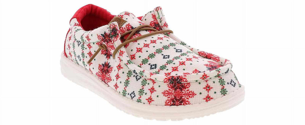Heydude Wally Youth Ugly Sweater Kids' Casual Shoe | 40990-13R White