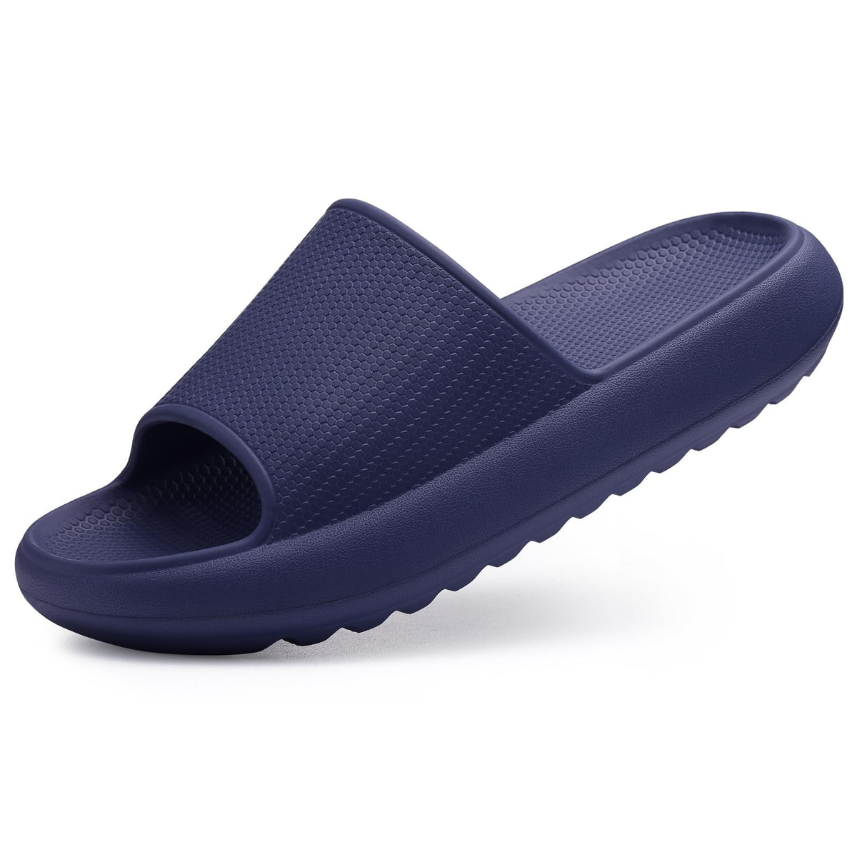Litfun Cloud Slide Sandals for Women Men Summer Shower Shoes Soft Pillow Slippers Arch Support Beach Slides, Black