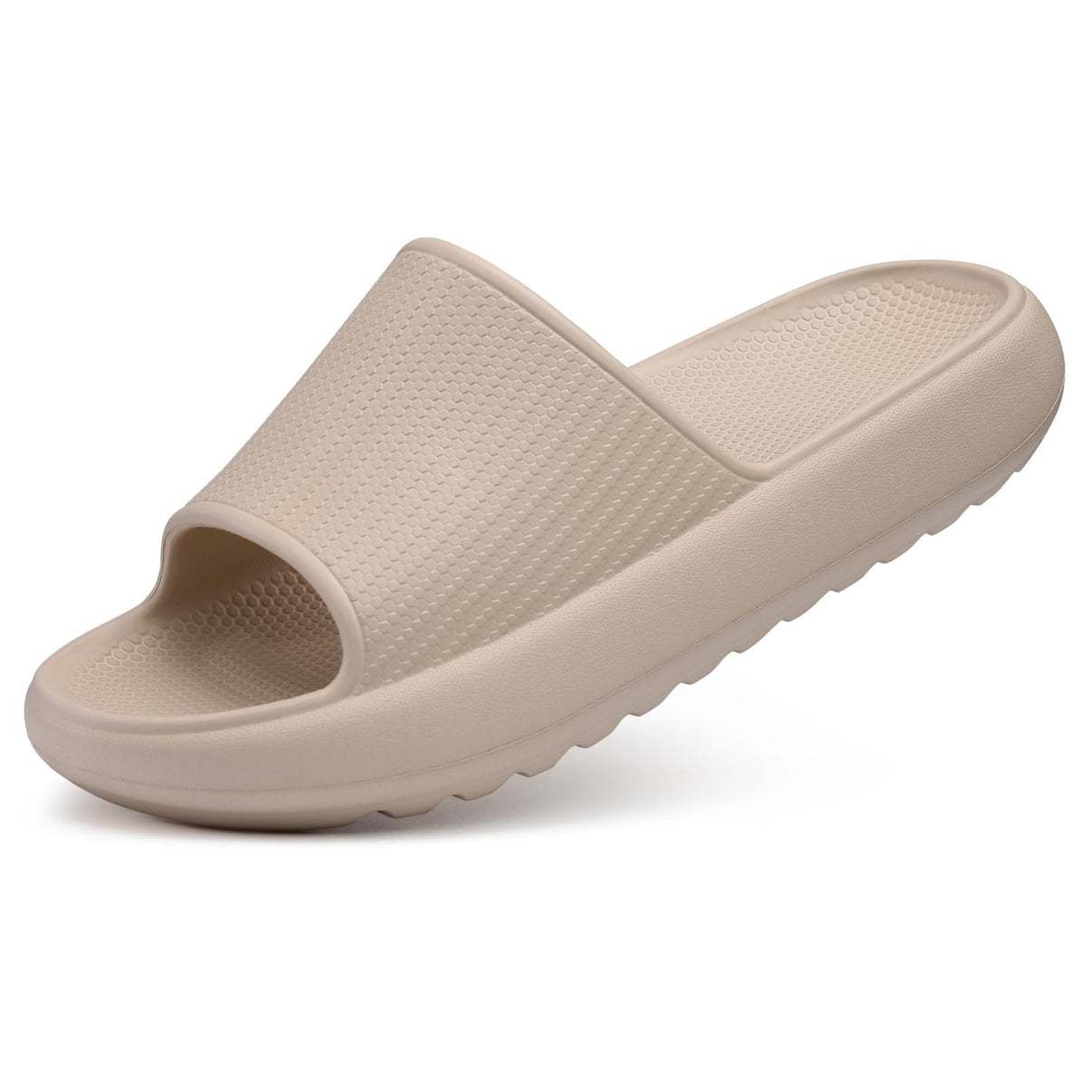 Litfun Cloud Slide Sandals for Women Men Summer Shower Shoes Soft Pillow Slippers Arch Support Beach Slides, Black