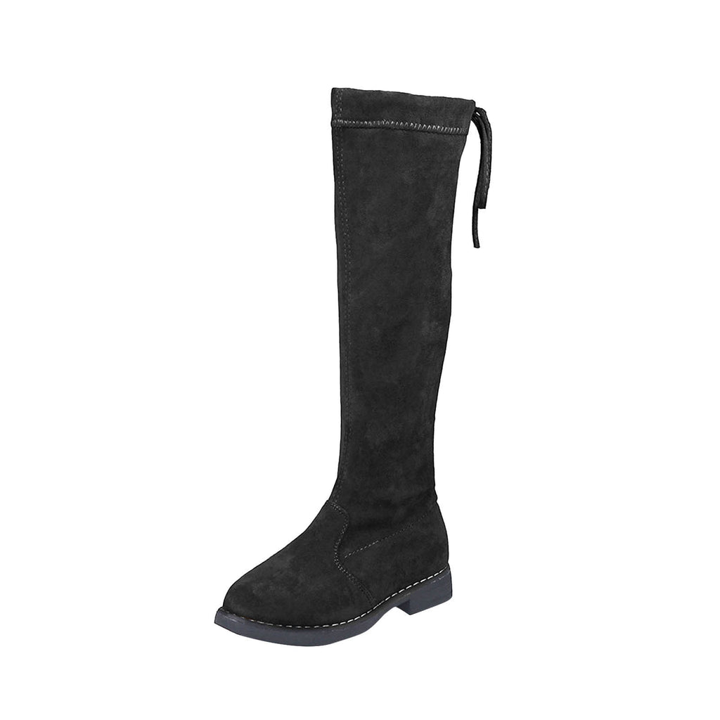 Odeerbi Toddler Girls High Cut Dr Martens Princess Boots Fall Winter New Children's High Boots Princess Over Knee Long Boots Cotton Boots Black 3-4 Years
