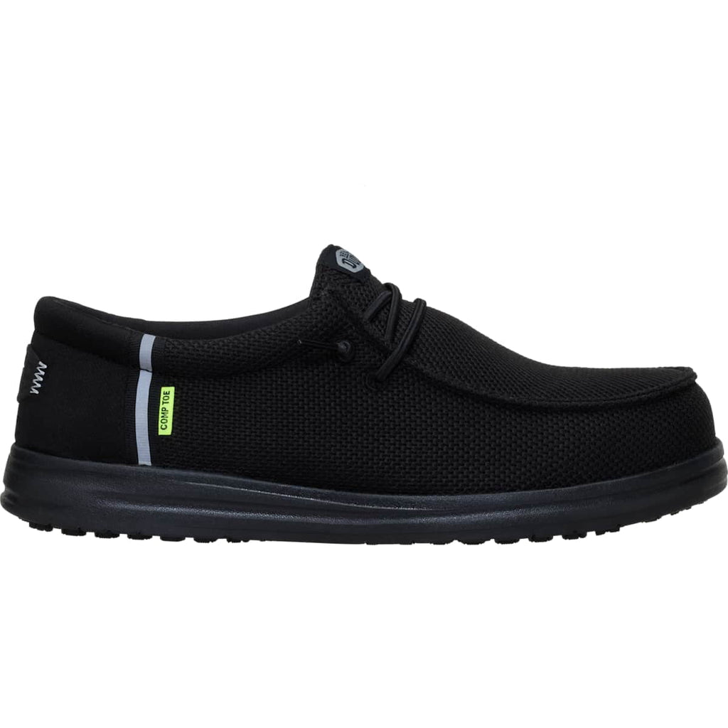 HEYDUDE Men Wally Work Comp Toe Wide, Black, 10