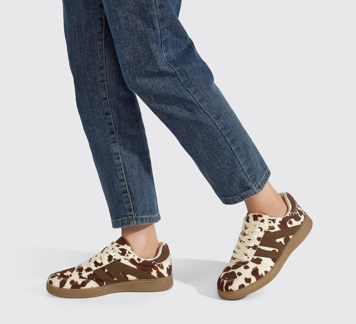 LUCKY STEP Womens Classic Retro Gum Sole Fashion Sneakers Anti Slip Casual Shoes,Dark Brown