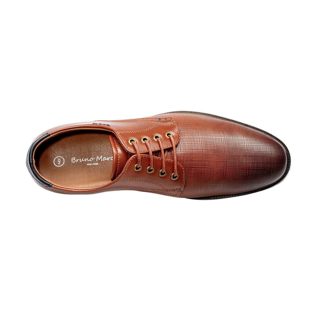 Bruno Marc Mens Casual Shoes Round Toe Classic Lace-up Oxford Shoes Dress Shoes LG19009M BROWN Size 8.5