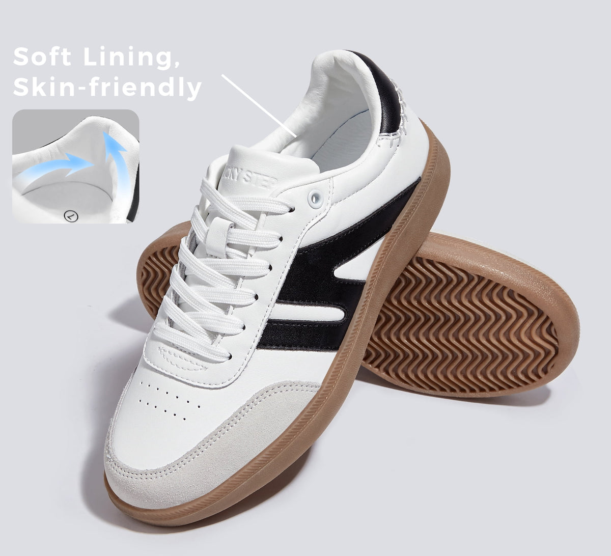 LUCKY STEP Womens Classic Retro Gum Sole Fashion Sneakers Anti Slip Casual Shoes,Dark Brown