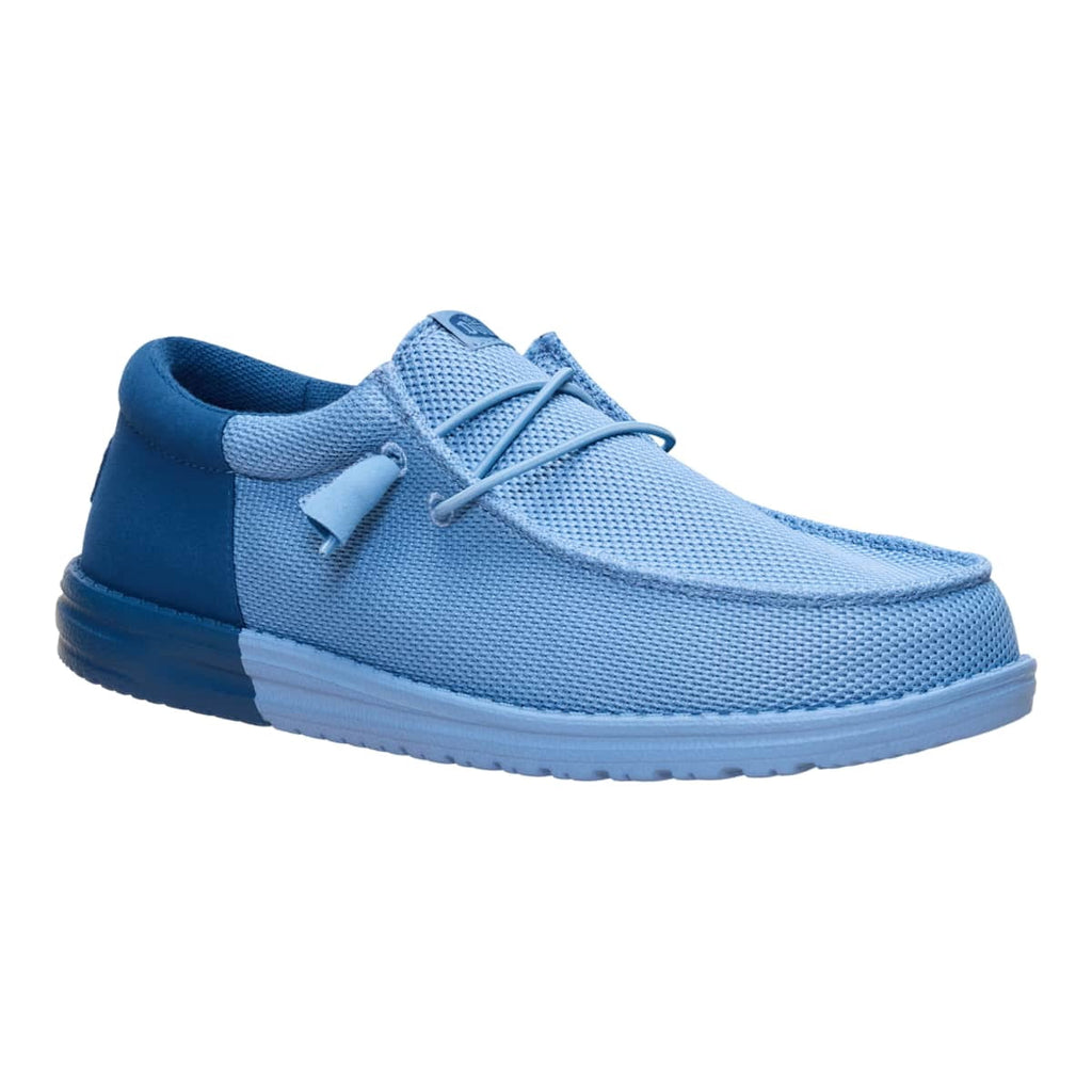 HEYDUDE Men Wally Funk Mesh Split, Faded Denim/Ensign Blue, 12