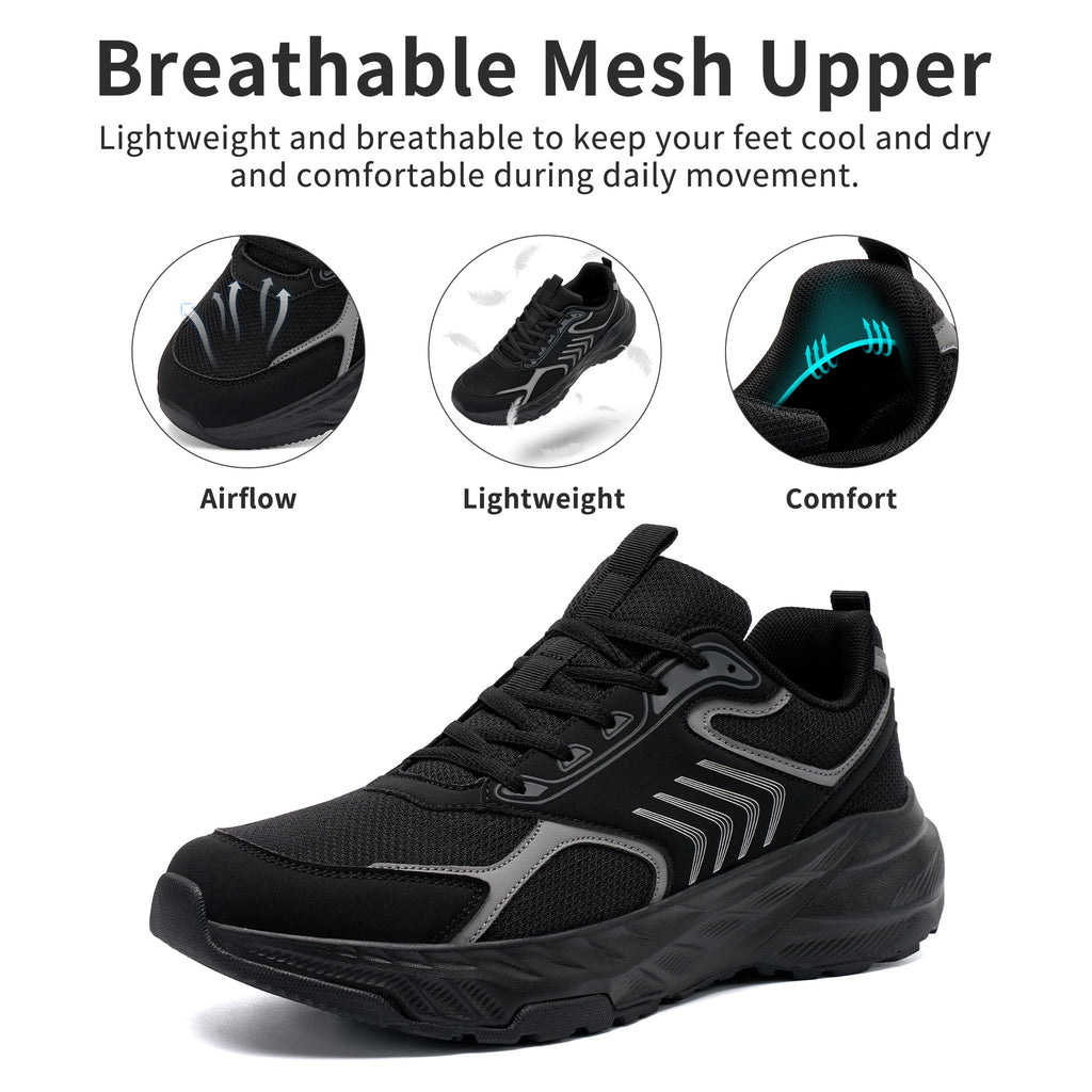 MeMoride Men's Breathable Walking Shoes Non Slip Athletic Fashion Sneakers Mesh Workout Casual Sports Shoes