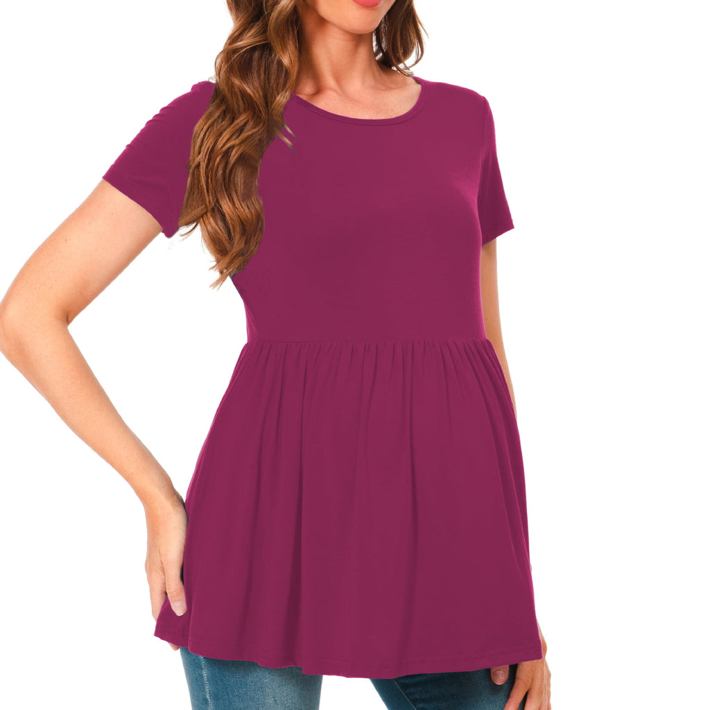 Bearsland Women's Short Sleeve Maternity Shirts Tops Pregnancy Clothes 3-Pack