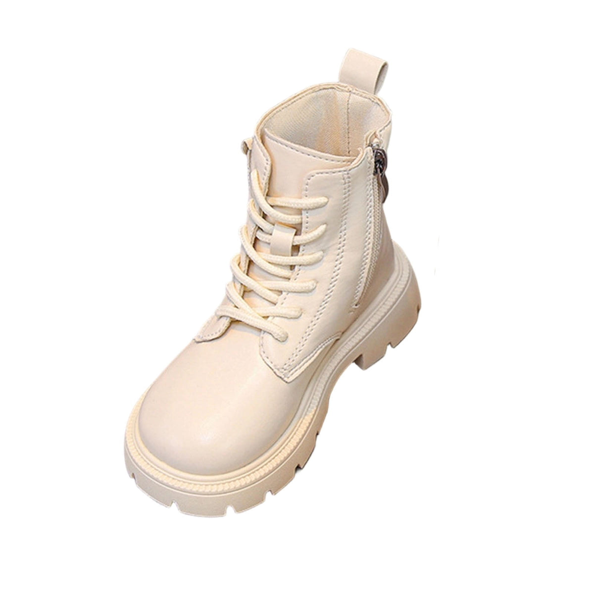 BXJX Girls Ankle Boots with Zipper, Outdoor Fall Winter Soft Sole Non-Slip Lace Up Boots Silver Size 12.5 Little Kids