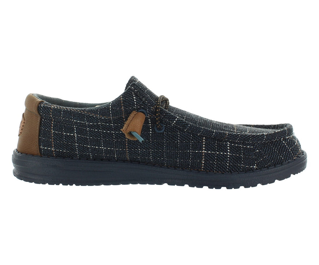 Hey Dude Wally Plaid Mens Shoes Size 8, Color: Navy