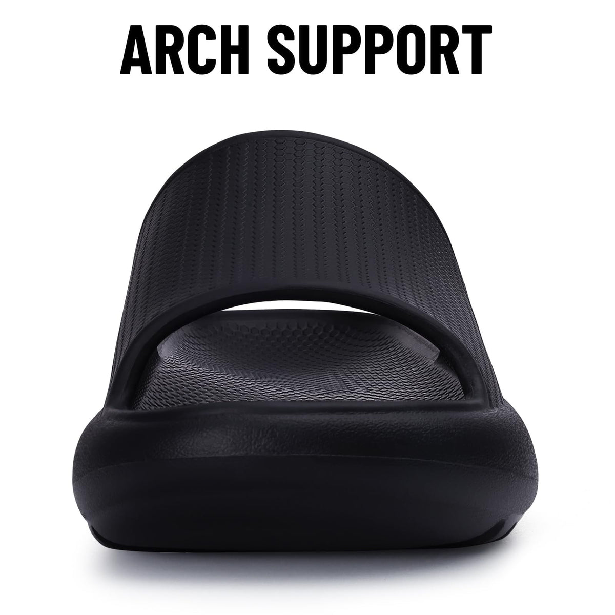 Litfun Cloud Slide Sandals for Women Men Summer Shower Shoes Soft Pillow Slippers Arch Support Beach Slides, Black